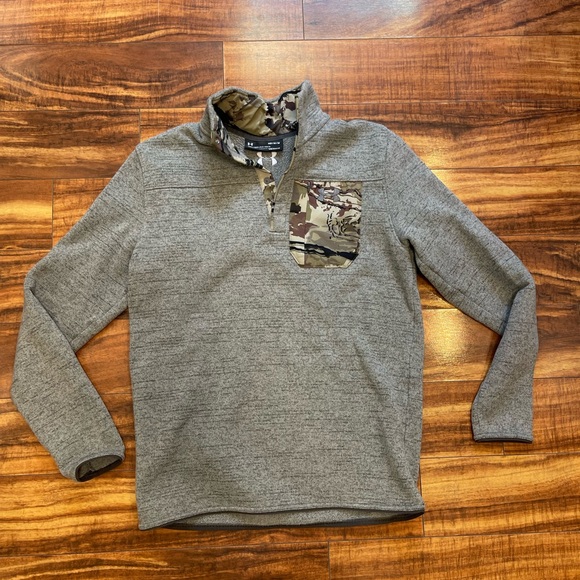 Under Armour Men's Specialist 2.0 Charcoal‎ Barren Henley Medium - Picture 2 of 8